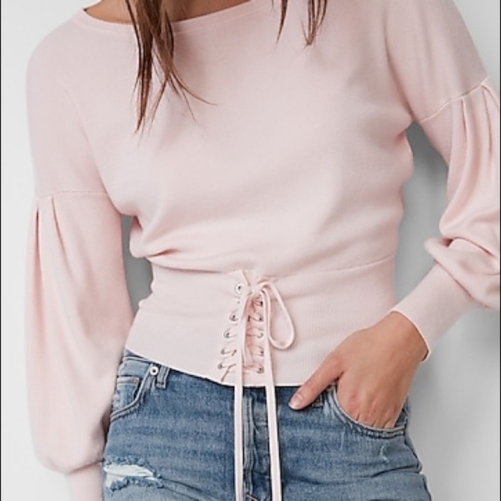Corset Puff Sleeve Sweater